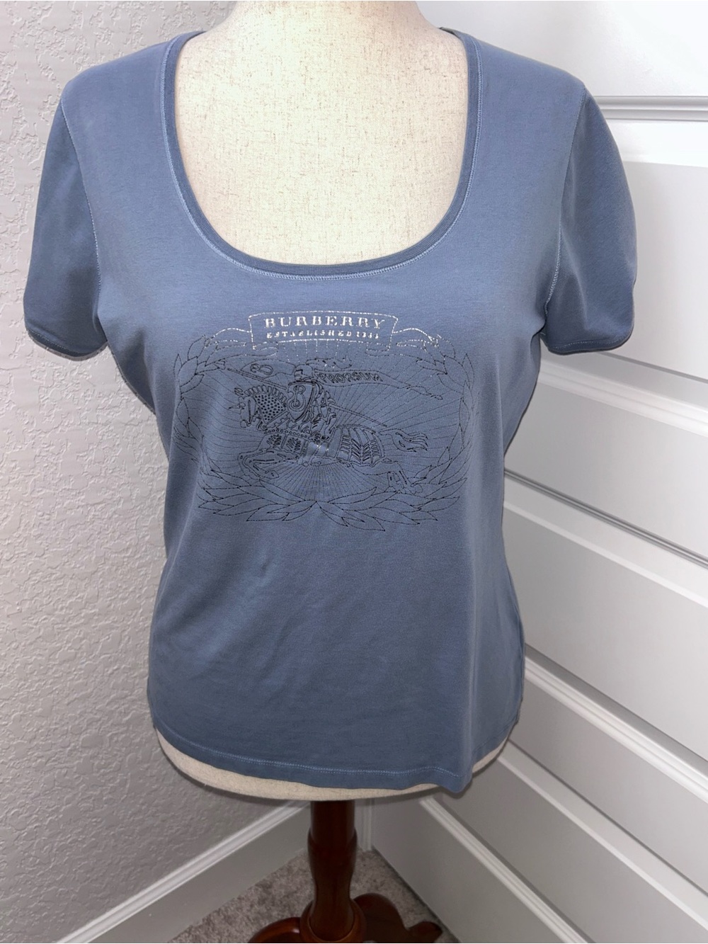 Burberry London Short Sleeve Graphic Shirt Blouse Top